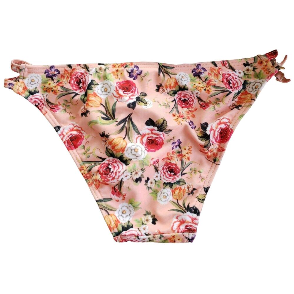 MINKPINK Peachy Bloom floral print hipster swim cutout bikini bottom Size XS NEW - Picture 2 of 6